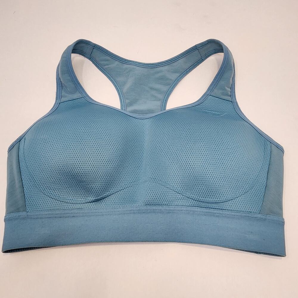 Gymshark Light Blue Lightweight High Support Sports Bra Size XS Pullover Logo